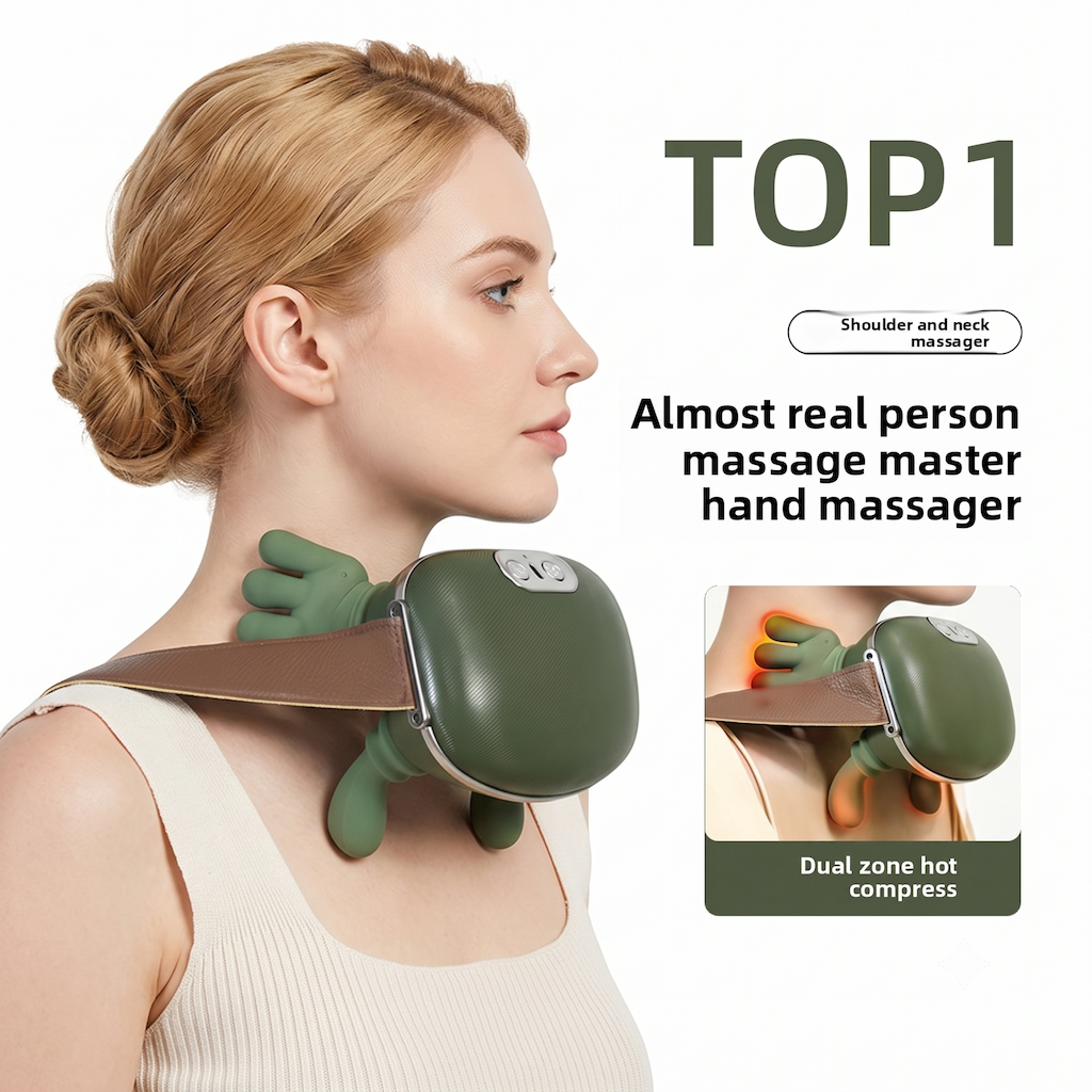 PalmKnead gripping the shoulder with its fingers and thumb pad